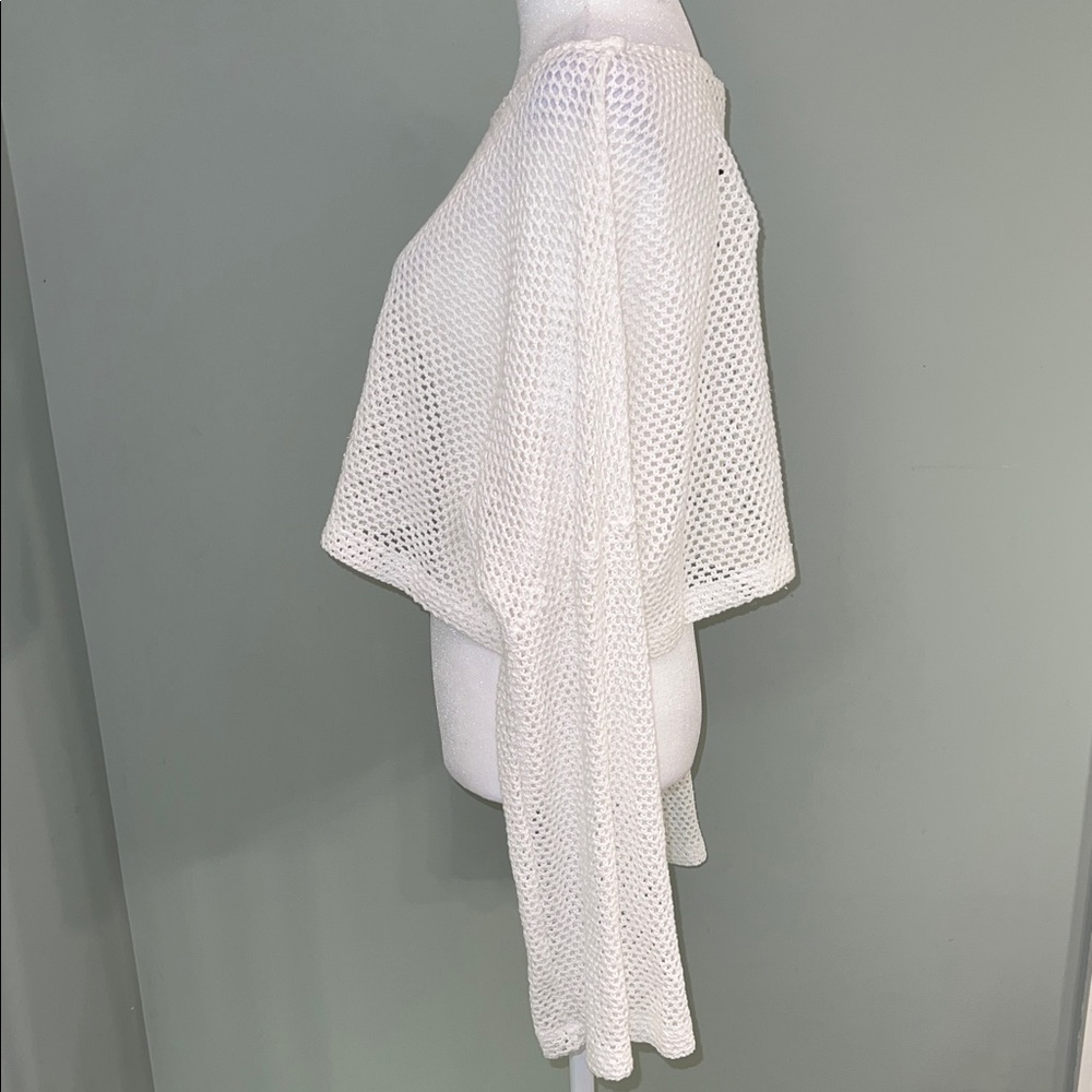 Molly Bracken White Knit Top and Shorts Ensemble Swim Cover up Sz L - Picture 5 of 11